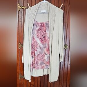 CJ Banks Cream Knit Sweater